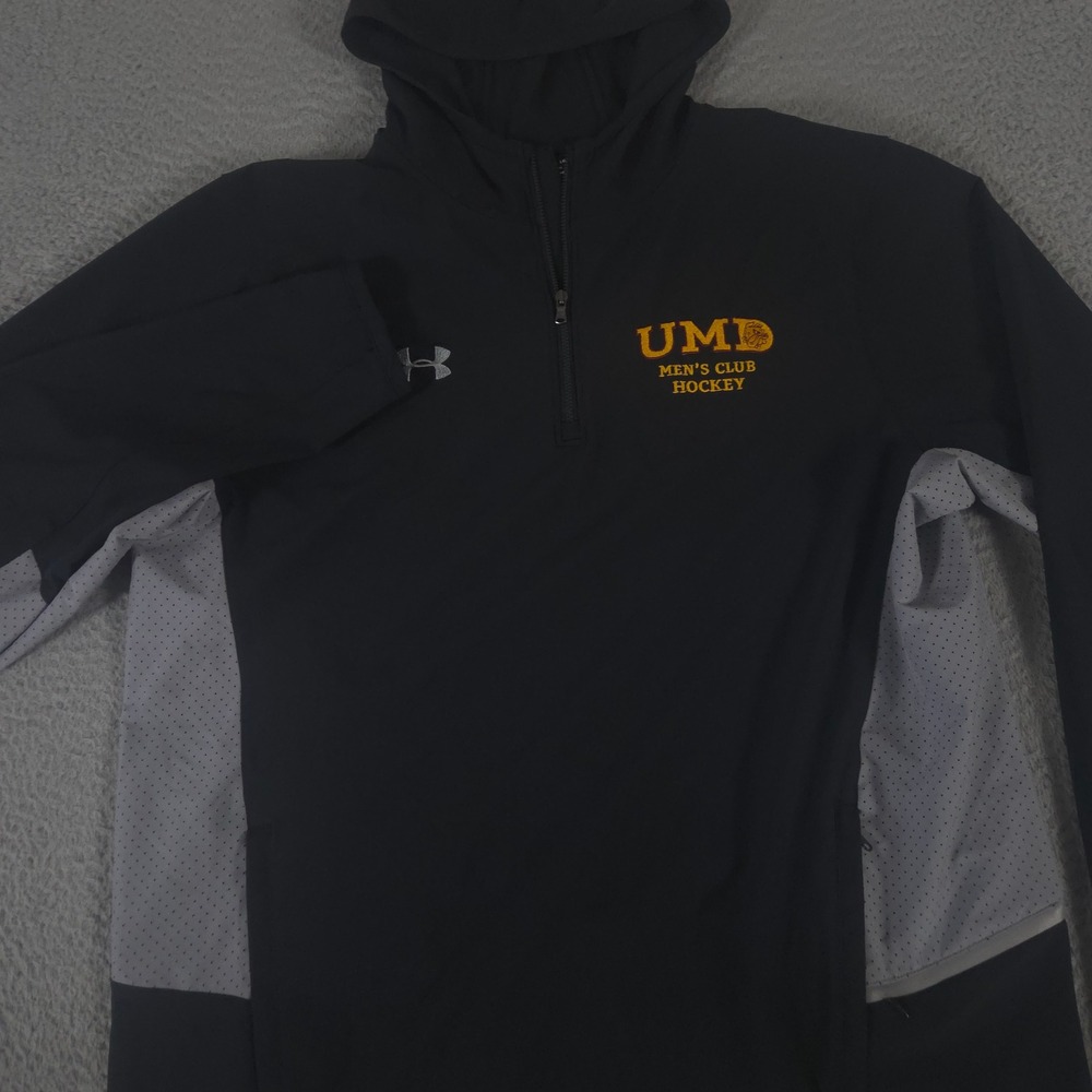 Under Armour Jacket Mens L Black UA Squad Woven‎ 1/4 Zip UMD Hockey Performance